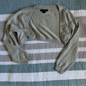 Express Vintage Y2K Silver Gray Bolero Top Cover Up S Crop